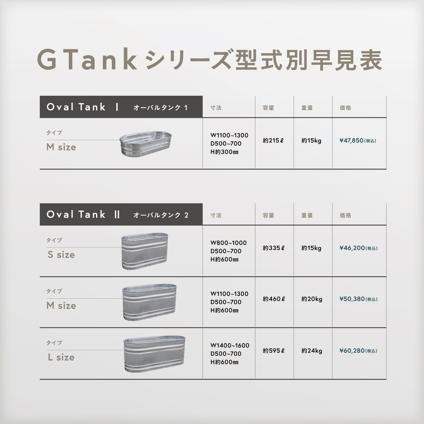 Gタンク/オーバルタンク Ⅱ L size